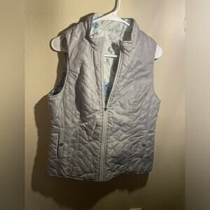Women’s gray puffer zipper jacket vest with pockets -Medium